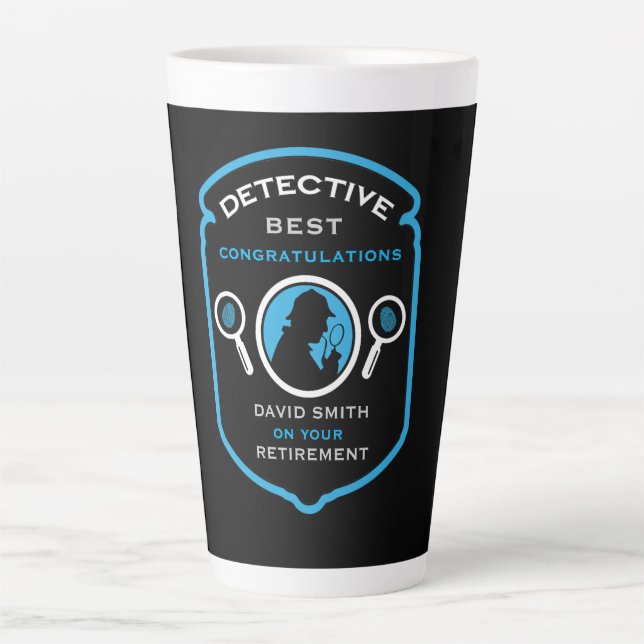 Caneca De Café Latte Presente de Retirada de Trabalho da Detetive (Frente)