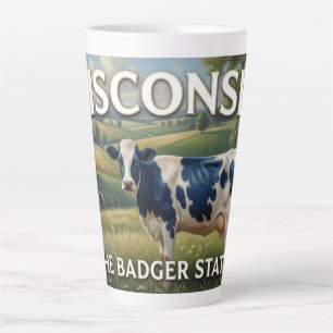 Caneca De Café Latte Presente de Viagem Fazenda do Estado de Wisconsin