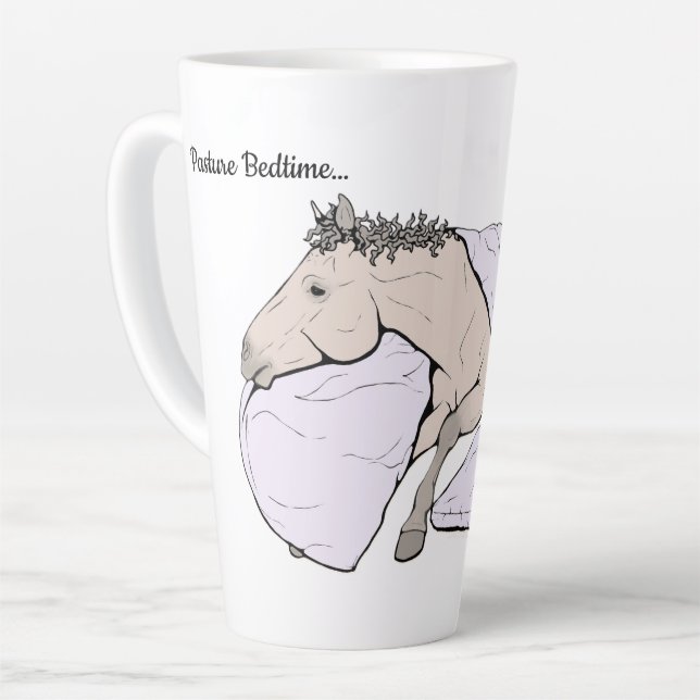 Caneca De Café Latte Presente Divertido para Amante de Cavalos Pasto Ho (Ângulo esquerdo)