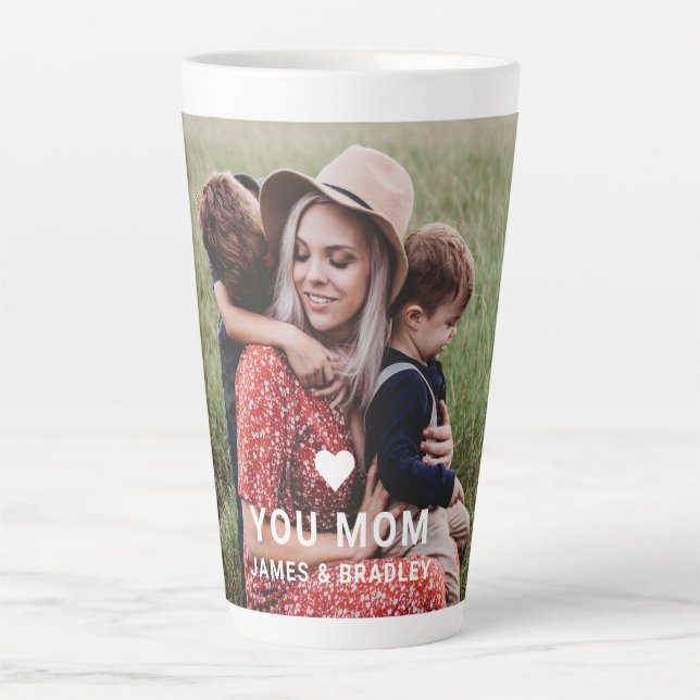 Caneca De Café Latte Presente do Dia das Mães com Foto Personalizada 'T (Frente)