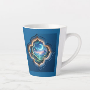Caneca De Café Latte Presente do Portal da Floresta Encantada ao Luar