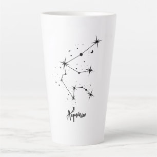 Caneca De Café Latte Presente do signo de Aquário Astrologia de Aquário