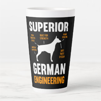 Caneca De Café Latte Presente Doberman| Engenharia alemã superior