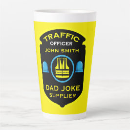 Caneca De Café Latte Presente Engraçado da Polícia de Trânsito