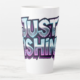 Caneca De Café Latte Presente engraçado de neon brilhante para pescador