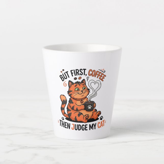 Caneca De Café Latte Presente engraçado para amante de café com cachorr (Frente)