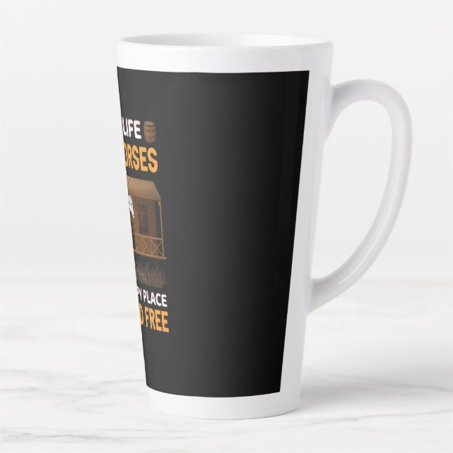 Caneca De Café Latte Presente Equestre | Cavalos De Amor Com A Vida Da  (Direita)
