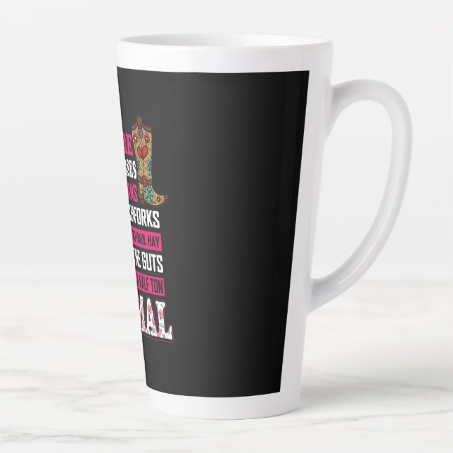 Caneca De Café Latte Presente Equestre | Cuidado Com Cavalos De Corrida (Direita)