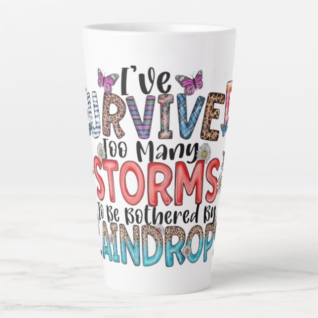 Caneca De Café Latte Presente Inspiracional para Resiliência (Frente)
