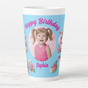 Caneca De Café Latte Presente Mágico de Aniversário para Meninas com Fo