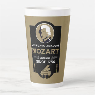 Caneca De Café Latte Presente para Amante da Música de Mozart