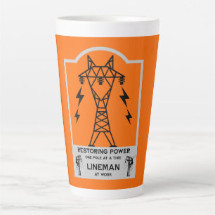 Caneca De Café Latte Presente para Eletricista de Linha de Energia