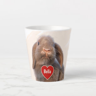 Caneca De Café Latte Presente Personalizado com Nome de Coelho Holland 