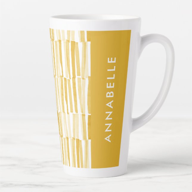 Caneca De Café Latte Presente personalizado com padrão abstrato moderno (Direita)