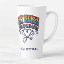 Caneca De Café Latte Presente Personalizado Orgulho Arco-Íris Enfermeir