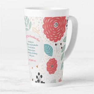 Caneca De Café Latte PRESENTE - Vovó Poemas De Netos - PERSONALIZADO