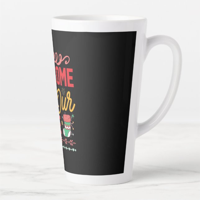 Caneca De Café Latte Presente Xmas bem-vindo a nossa casa (Direita)