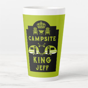Caneca De Café Latte Presentes De Campsite King Para Campers