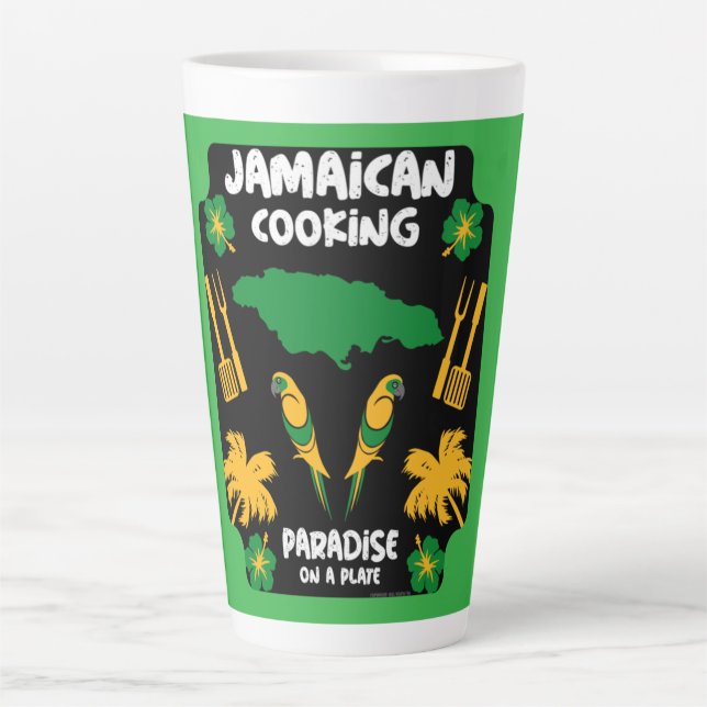 Caneca De Café Latte Presentes de Foodie Cozinhar jamaicano (Frente)