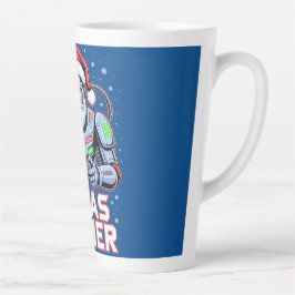 Caneca De Café Latte Presentes De Natal Para Gamer Cyber Santa Robot Na