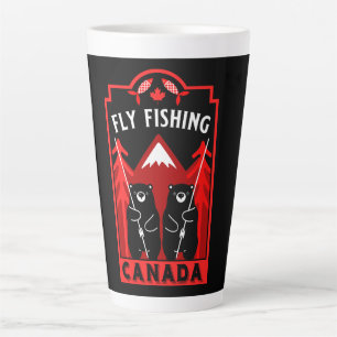 Caneca De Café Latte Presentes de pesca canadianos