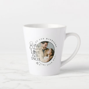 Caneca De Café Latte Presentes Modernos Para Tio   Tipografia de Foto P