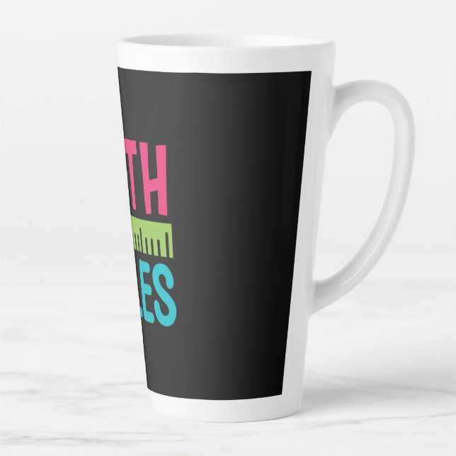 Caneca De Café Latte Presentes Professor | Regras de Matemática (Direita)