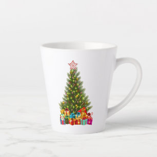 Caneca De Café Latte presépios pinheiro natalino estrela vintage decora