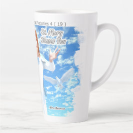 Caneca De Café Latte Pressuposição de Ruas. Maria no Céu