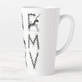 Caneca De Café Latte preto alfabético