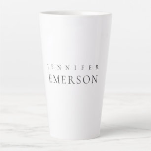 Caneca De Café Latte Preto branco profissional minimalista moderno simp