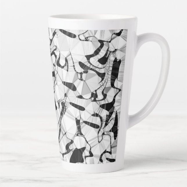 Caneca De Café Latte Preto e branco em movimento (Direita)
