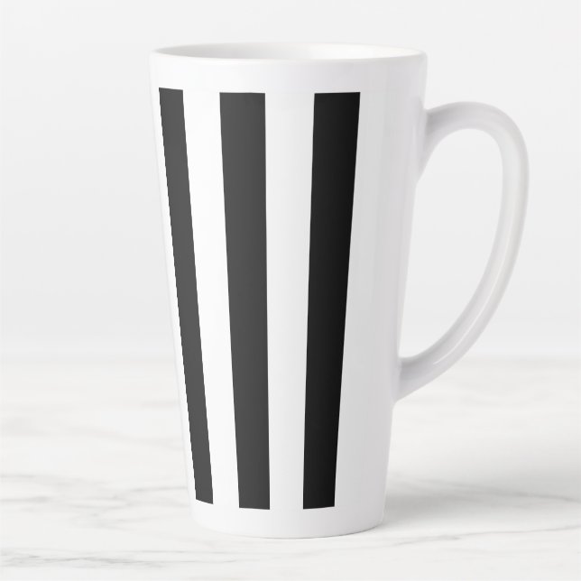 Caneca De Café Latte Preto e Branco em Strike (Direita)