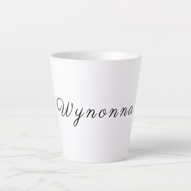 Caneca De Café Latte Preto e Branco personalizados (Frente)