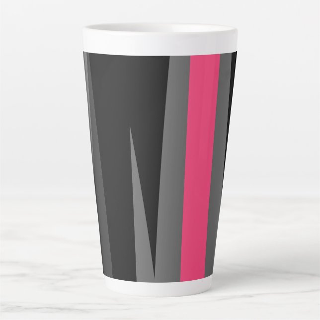 Caneca De Café Latte Preto e Cinza rosa (Frente)