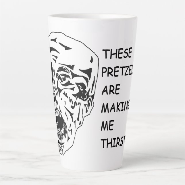 Caneca De Café Latte Pretzel Face Mug (Frente)