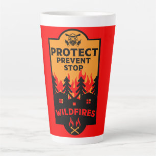 Caneca De Café Latte Prevenção contra incêndios florestais