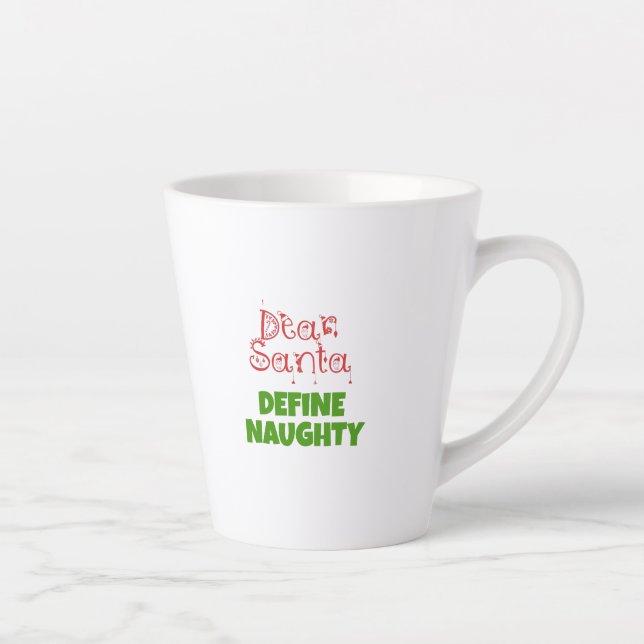 Caneca De Café Latte Prezados Papais noeis definem malvado (Direita)