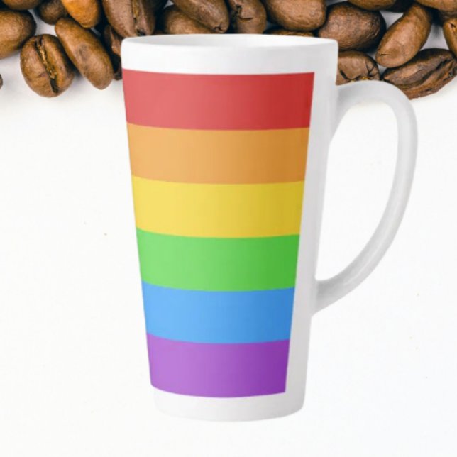 Caneca De Café Latte Pride Rainbow (Criador carregado)