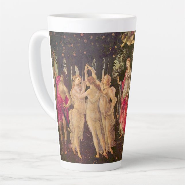 Caneca De Café Latte Primavera, Alegoria da Primavera por Sandro Bottic (Ângulo esquerdo)