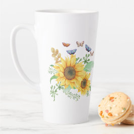 Caneca De Café Latte primavera de girassol