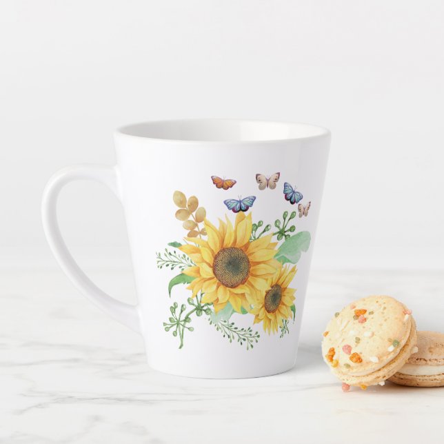 Caneca De Café Latte primavera de girassol (In Situ)