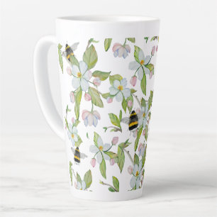 Caneca De Café Latte Primavera jardins e mamangabas