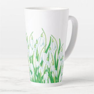 Caneca De Café Latte Primavera Snowdrops Latte Mug
