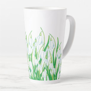Caneca De Café Latte Primavera    SnowdropsLatte Mug