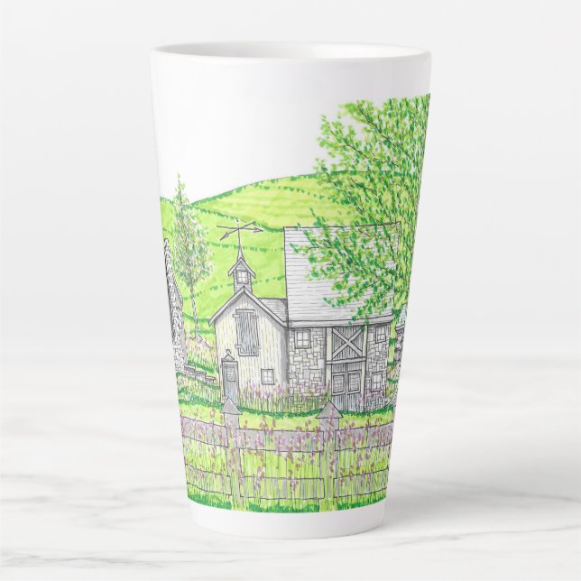 Caneca De Café Latte Primavera Stone Barn Large Latch (Frente)