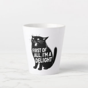 Caneca De Café Latte Primeiro De Tudo Sou Um Delicioso Gato Preto Rugid