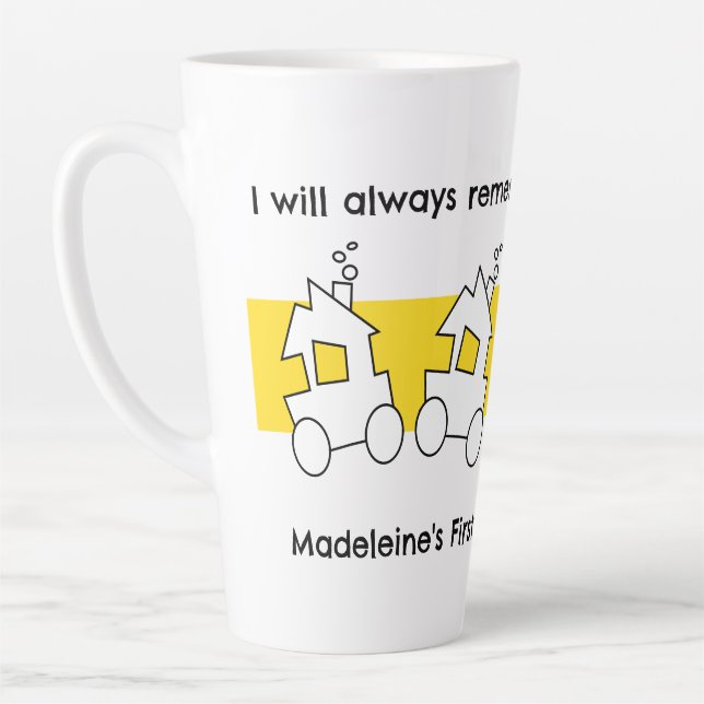 Caneca De Café Latte Primeiro Festa de Comboio Aniversário (Esquerda)