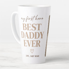 Caneca De Café Latte Primeiro Herói Melhor Papai do Mundo Foto Moderna