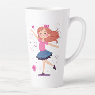 Caneca De Café Latte Princesa Dançante Ballerina Latte Mug